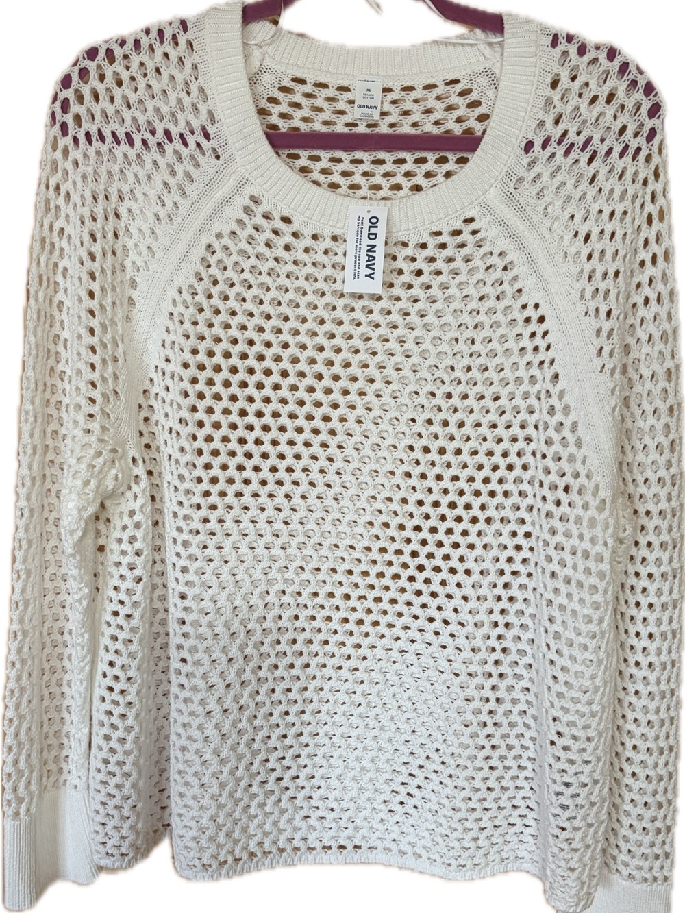 Old Navy Sweater Open-Knit Year Round 100% Cotton Sweater NWT - Picture 4 of 13